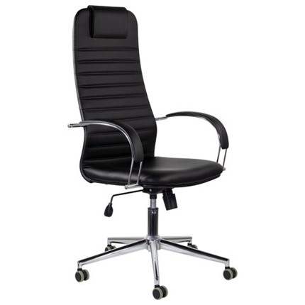 Офисное кресло Brabix Premium Pilot EX-610 CH (хром, кожзам, черное) 532418 в Миассе - изображение