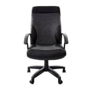Кресло Brabix Trust EX-535 (экокожа черная, ткань серая) в Магнитогорске