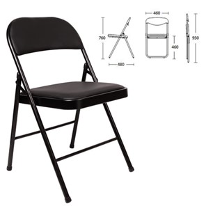 Офисный стул складной Brabix Golf Plus CF-003 Комфорт (черный каркас, кожзам черный) 531566 в Копейске
