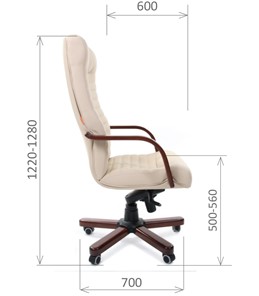Офисное кресло CHAIRMAN 480 WD, экокожа, цвет бежевый в Челябинске - предосмотр 2
