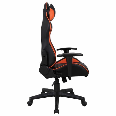 Офисное кресло Brabix GT Racer GM-100 (две подушки, экокожа, черное/оранжевое) 531925 в Магнитогорске - изображение 1