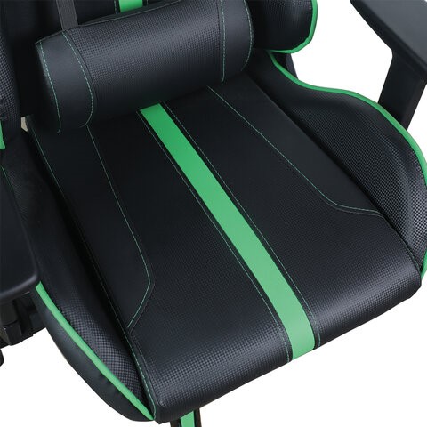 Кресло офисное Brabix GT Carbon GM-120 (две подушки, экокожа, черное/зеленое) 531929 в Миассе - изображение 7