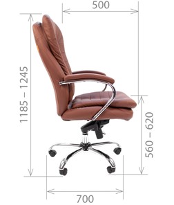 Компьютерное кресло CHAIRMAN 795 кожа, цвет коричневый в Челябинске - предосмотр 2
