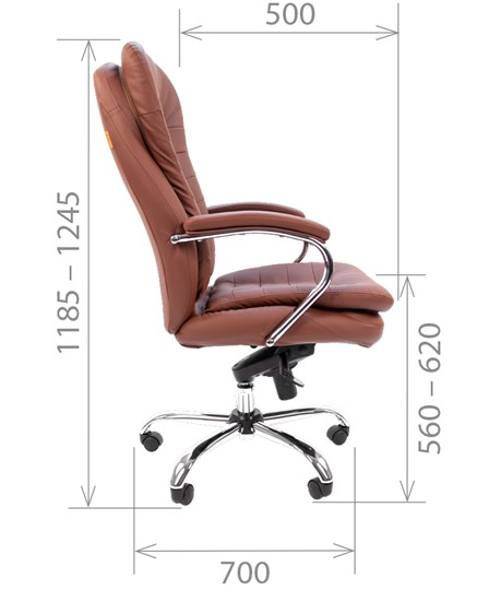 Компьютерное кресло CHAIRMAN 795 кожа, цвет коричневый в Челябинске - изображение 2