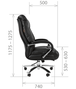 Офисное кресло CHAIRMAN 405 черное нат.кожа/экокожа в Копейске - предосмотр 4