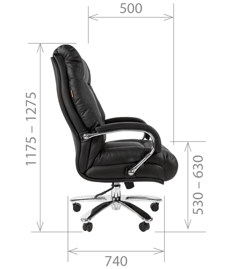 Офисное кресло CHAIRMAN 405 черное нат.кожа/экокожа в Копейске - изображение 4