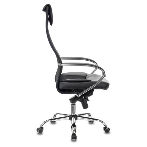 Офисное кресло Brabix Premium Stalker EX-609 PRO (хром, мультиблок, ткань-сетка/экокожа, черное) в Челябинске - изображение 1