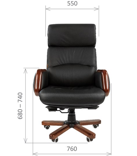 Кресло CHAIRMAN 417 кожа черная в Миассе - изображение 1