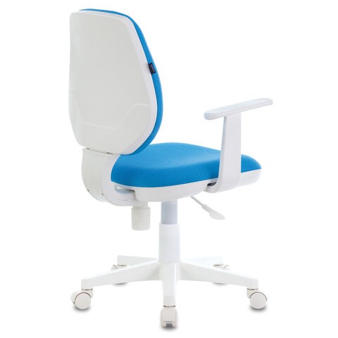 Офисное кресло Brabix Fancy MG-201W (с подлокотниками, пластик белый, голубое) в Челябинске - изображение 3