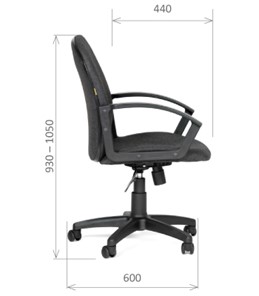 Офисное кресло CHAIRMAN 681 Ткань C-3 черное в Копейске - предосмотр 2