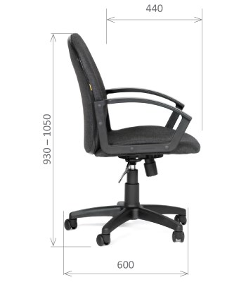 Офисное кресло CHAIRMAN 681 Ткань C-3 черное в Златоусте - изображение 2