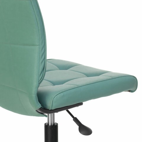 Кресло Brabix Stream MG-314 (без подлокотников, пятилучие серебристое, экокожа, серо-голубое) 532079 в Копейске - изображение 5