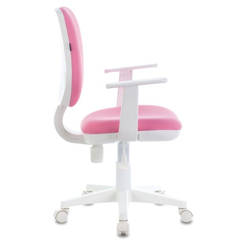 Офисное кресло Brabix Fancy MG-201W (с подлокотниками, пластик белый, розовое) 532409 в Челябинске - изображение 1