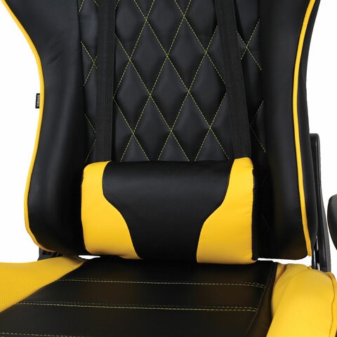 Кресло Brabix GT Master GM-110 (две подушки, экокожа, черное/желтое) 531927 в Челябинске - изображение 7