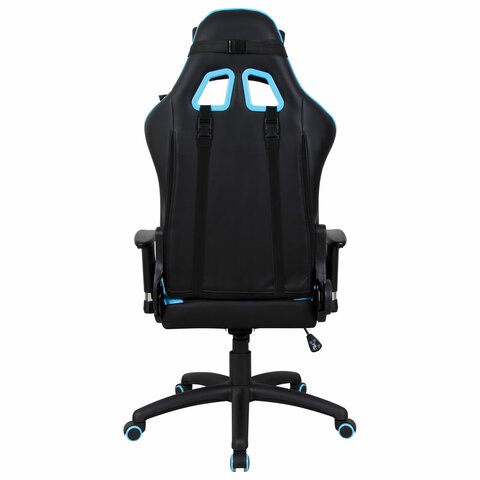 Компьютерное кресло Brabix GT Master GM-110 (две подушки, экокожа, черное/голубое) 531928 в Миассе - изображение 3