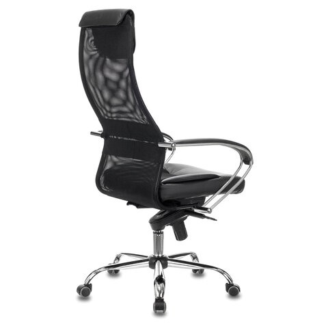Офисное кресло Brabix Premium Stalker EX-609 PRO (хром, мультиблок, ткань-сетка/экокожа, черное) в Челябинске - изображение 2