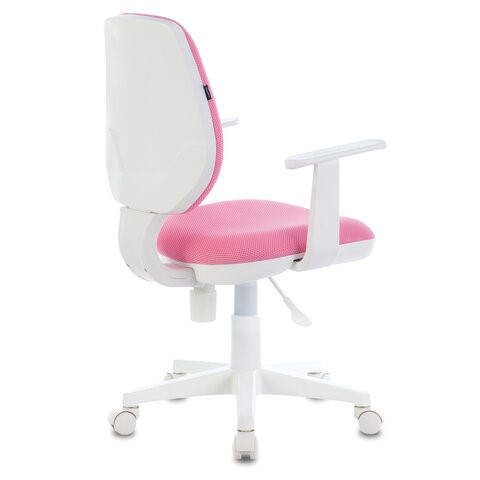 Офисное кресло Brabix Fancy MG-201W (с подлокотниками, пластик белый, розовое) 532409 в Челябинске - изображение 2