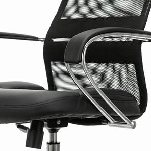 Офисное кресло Brabix Premium Stalker EX-608 CH (хром, ткань-сетка/кожзам, черное) в Челябинске - предосмотр 3