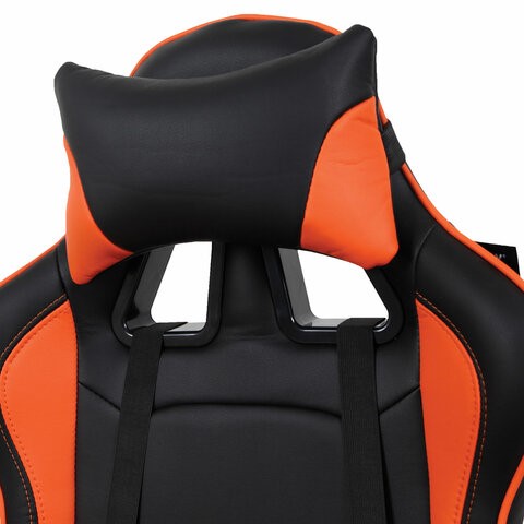 Офисное кресло Brabix GT Racer GM-100 (две подушки, экокожа, черное/оранжевое) в Челябинске - изображение 5
