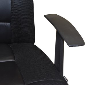 Кресло офисное Brabix Fusion EX-560 (экокожа/ткань, хром, черное) в Челябинске - предосмотр 3