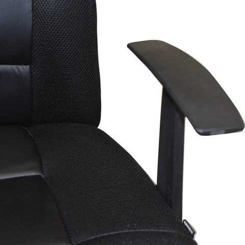 Кресло офисное Brabix Fusion EX-560 (экокожа/ткань, хром, черное) в Челябинске - изображение 3