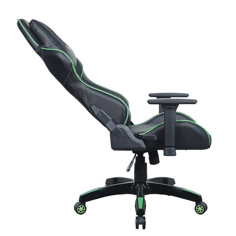 Кресло офисное Brabix GT Carbon GM-120 (две подушки, экокожа, черное/зеленое) 531929 в Миассе - изображение 4