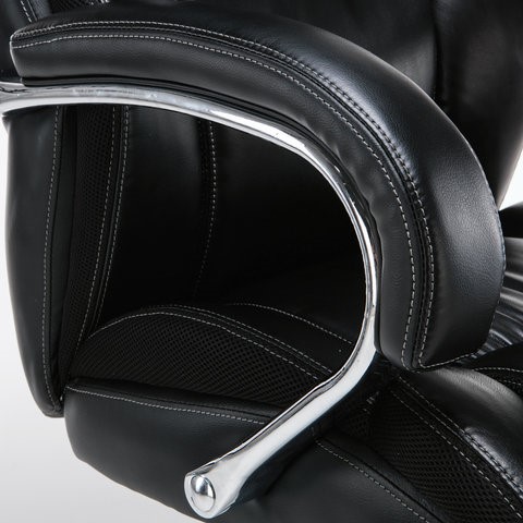Кресло офисное Brabix Premium Status HD-003 (рециклированная кожа, хром, черное) 531821 в Копейске - изображение 7