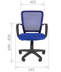 Кресло компьютерное CHAIRMAN 698 black TW-05, ткань, цвет синий в Копейске - предосмотр 1