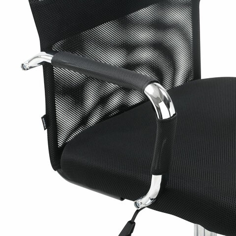 Кресло Brabix Fit EX-514 (с подголовником, хром, черное) в Челябинске - изображение 8