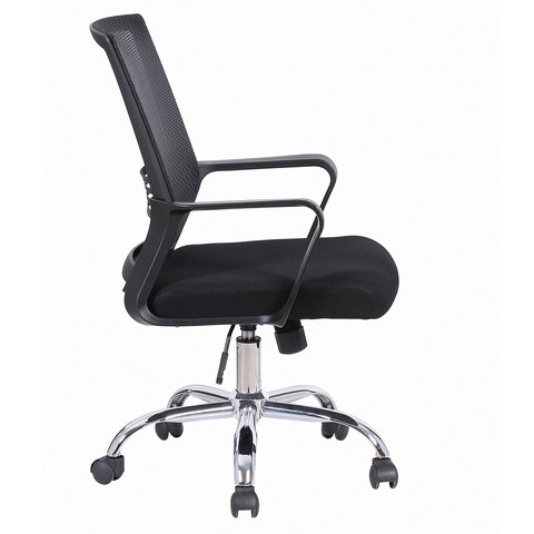Офисное кресло Brabix Daily MG-317 (с подлокотниками, хром, черное) 531833 в Челябинске - изображение 1