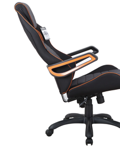 Кресло Brabix Techno Pro GM-003 (ткань, черное/серое, вставки оранжевые) в Челябинске - предосмотр 1