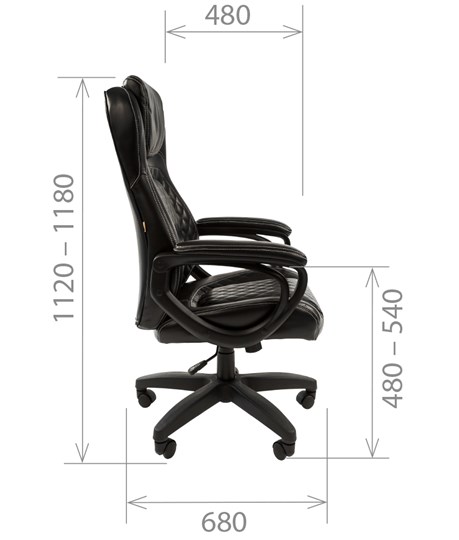 Компьютерное кресло CHAIRMAN 432, экокожа, цвет черный в Копейске - изображение 2