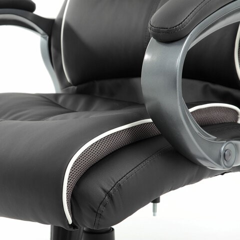Компьютерное кресло Brabix Premium Strong HD-009 (экокожа черная, ткань серая) в Челябинске - изображение 9