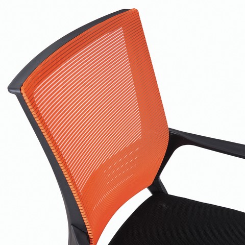 Кресло офисное Brabix Balance MG-320 (с подлокотниками, комбинированное черное/оранжевое) в Челябинске - изображение 3