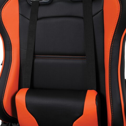 Офисное кресло Brabix GT Racer GM-100 (две подушки, экокожа, черное/оранжевое) в Челябинске - изображение 6