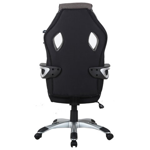 Кресло компьютерное Brabix Techno GM-002 (ткань, черное/серое, вставки белые) в Челябинске - изображение 3