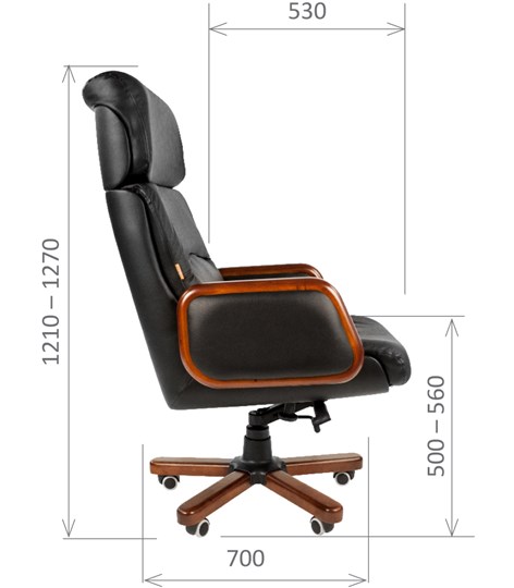 Кресло CHAIRMAN 417 кожа черная в Миассе - изображение 2