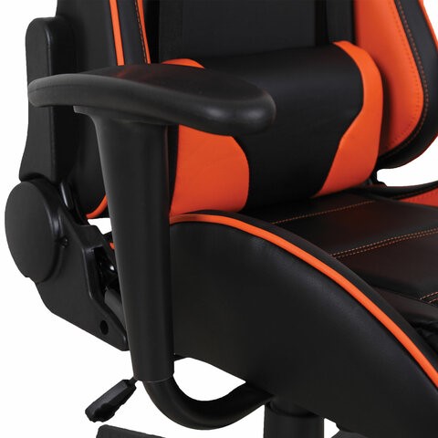Офисное кресло Brabix GT Racer GM-100 (две подушки, экокожа, черное/оранжевое) в Челябинске - изображение 9