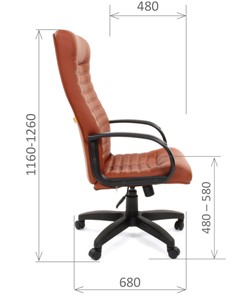 Компьютерное кресло CHAIRMAN 480 LT, экокожа, цвет коричневый в Челябинске - предосмотр 2