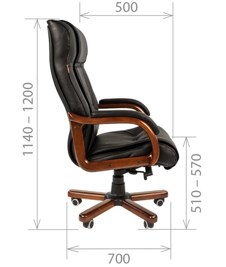 Компьютерное кресло CHAIRMAN 653 кожа черная в Миассе - изображение 2