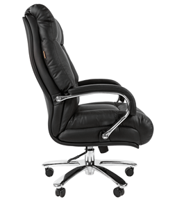 Офисное кресло CHAIRMAN 405 черное нат.кожа/экокожа в Копейске - предосмотр 2