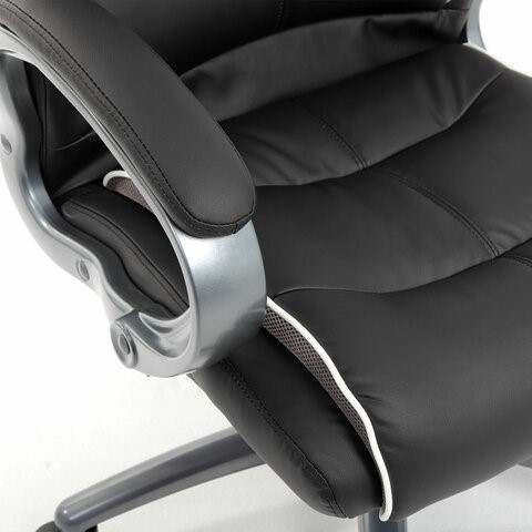 Компьютерное кресло Brabix Premium Strong HD-009 (экокожа черная, ткань серая) в Челябинске - изображение 8