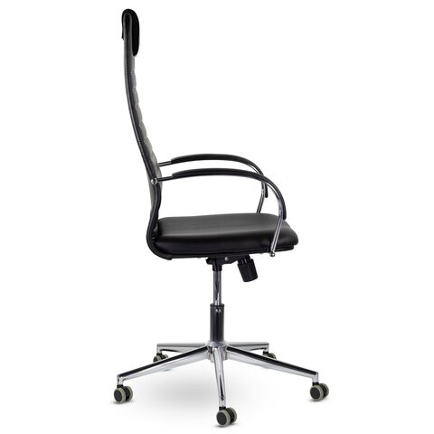 Офисное кресло Brabix Premium Pilot EX-610 CH (хром, кожзам, черное) 532418 в Копейске - изображение 1