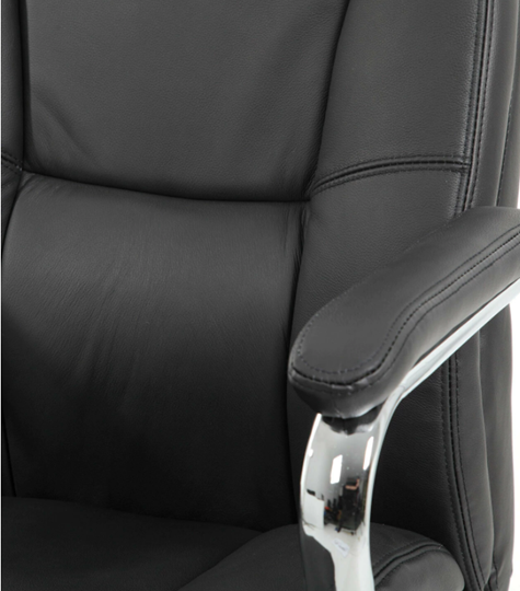 Кресло из натуральной кожи BRABIX PREMIUM "Phaeton EX-502", хром, черное, 530882 в Челябинске - изображение 6