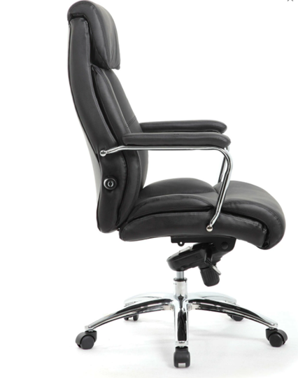 Кресло из натуральной кожи BRABIX PREMIUM "Phaeton EX-502", хром, черное, 530882 в Челябинске - изображение 1