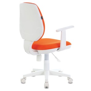 Кресло компьютерное Brabix Fancy MG-201W (с подлокотниками, пластик белый, оранжевое) в Челябинске - предосмотр 2