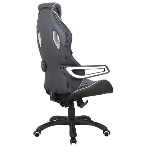 Офисное кресло Brabix Techno Pro GM-003 (экокожа, черное/серое, вставки серые) в Миассе - изображение 4