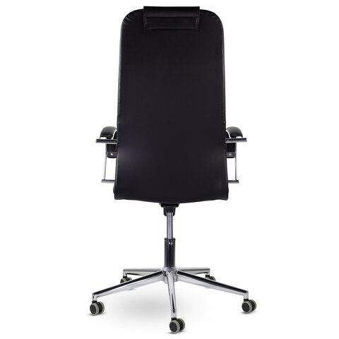 Офисное кресло Brabix Premium Pilot EX-610 CH (хром, кожзам, черное) в Челябинске - изображение 4