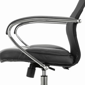 Офисное кресло Brabix Premium Stalker EX-608 CH (хром, ткань-сетка/кожзам, черное) в Челябинске - предосмотр 2