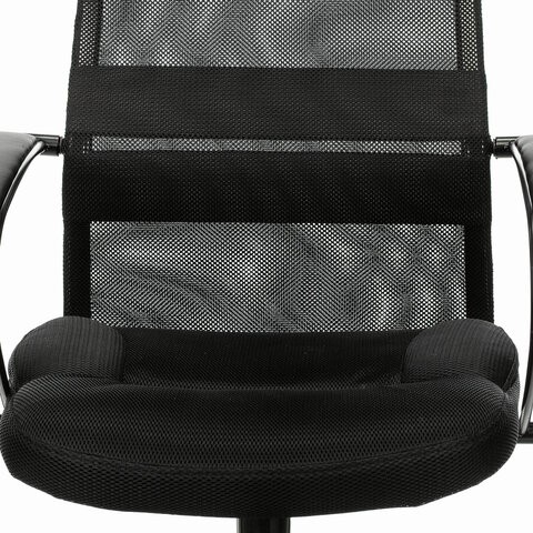 Кресло компьютерное Brabix Premium Stalker EX-608 PL (ткань-сетка/кожзам, черное) 532090 в Челябинске - изображение 6